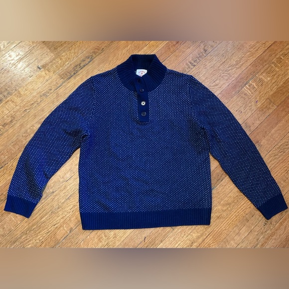 Classic style Brooks Brothers Mens Merino Wool Sweater Blue Birdeye Pattern - Picture 1 of 6